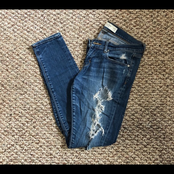 🍄abercrombie & fitch distressed skinny jeans - Picture 4 of 4